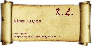 Kiss Lujza névjegykártya